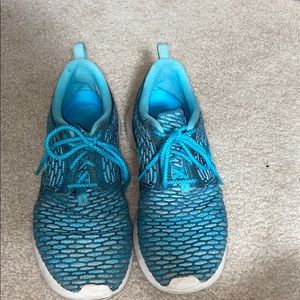 Custom blue and grey nike sneakers